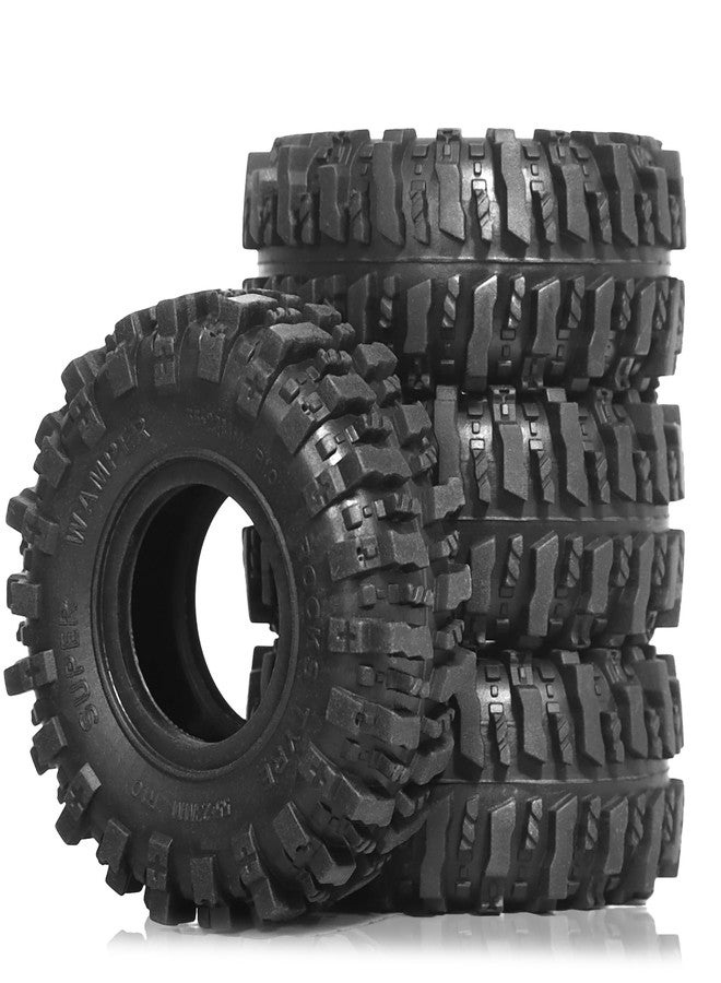 Chanjorlin 1.0 RC Tires OD 55mm 1/24 Crawler Wheels Tires 1/18 All Terrain Soft Rubber Mud Slingers Tyres with Foam Insert for 1:24 1:18 Rock Crawler Car Axial SCX24 FMS AX24 FCX18 FCX24 TRX4M 4PCS - Image 1